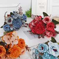 Bouquet de fleurs artificielles en soie faites à la main, réaliste, combinaison Princesse Mary Mei, pour salon, balcon, décoration de mariage, accessoires de scène