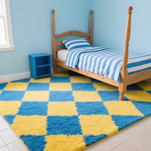 <span class=keywords><strong>Tapis</strong></span> personnalisé Touffetage Damier Grille Noir et Or <span class=keywords><strong>Tapis</strong></span> Moelleux Antidérapant <span class=keywords><strong>Grand</strong></span> <span class=keywords><strong>Tapis</strong></span> Moelleux Doux pour Chambre à Coucher - Product Image 3