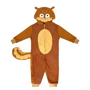 Pijamas de Animales Nuevos Disponibles en Color Beige 2026, Pijamas de Franela de Invierno <span class=keywords><strong>con</strong></span> Diseño de Ardilla de Dibujos Animados para Niños, Sudadera <span class=keywords><strong>con</strong></span> Capucha - Product Image 2