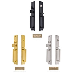 Poignée de <span class=keywords><strong>porte</strong></span> American Standard Gripset, noir mat, pour <span class=keywords><strong>porte</strong></span> d'entrée, avec cylindre simple et loquet à bouton-poussoir - Product Image 2