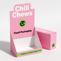 Boîte de présentation en carton à impression personnalisée Présentoir de comptoir Présentoir en papier au détail Étagère pliante en carton CDU Présentoir en carton prêt à l'emballage Boîte PDQ