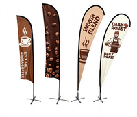 Drapeaux de plage personnalisés en polyester avec mât en fibre de verre pour la promotion des restaurants et tailles sur mesure