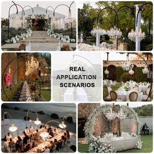 SMOOTH Hot Sale Aluminum Alloy <b>Mirror</b> Design Chandelier <b>Stand</b> Backdrop <b>White</b> 180-300cm Rack for Wedding Event Decor - Product Image 4