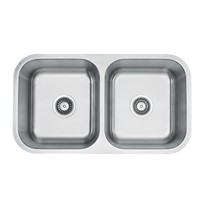 Grande surface argentée SUS304 en acier inoxydable égal double cuvette fregadero éviers de cuisine sous plan