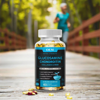 OEM ODM Sans OGM Glucosamine Chondroïtine Collagène MSM Vitamines Capsules molles à haute concentration Soutient les articulations, les cheveux, la peau Adulte