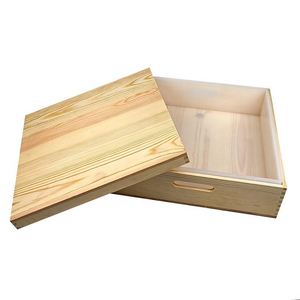 Caja de madera rectangular grande para hacer jabón casero con moldes de silicona y tapa - Product Image 1