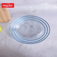 Pyglass Nouvelle conception de plats de cuisine, lot de 3 plats à four ovales en verre borosilicate de haute qualité sans couvercles, excellent aide de cuisine