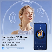 Écouteurs sans fil à clip d'oreille avec réduction de bruit ENC 5.4, étanches IPX5, contrôle tactile, jusqu'à 20 heures d'autonomie