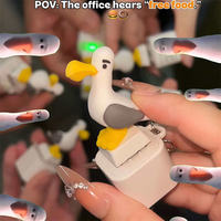 Porte-clés oiseau lumineux à commande vocale, électronique, avec son, en plastique, anti-stress, pendentif de sac, jouet fantaisie sensoriel