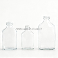 Bouteilles en verre plates pour spiritueux de 50 ml, 100 ml, 200 ml, 250 ml, 350 ml, 500 ml pour café froid, whisky, vodka, gin avec bouchon à vis hermétique