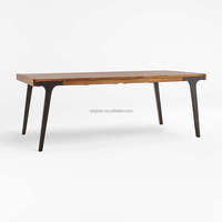 Tables de salle à manger extensibles au design moderne avec dessus en bois de teck massif et pieds en aluminium