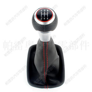 Pommeau de levier de vitesse en cuir Audi Vw R32, levier de changement de vitesse ergonomique à 5 vitesses pour transmission manuelle de voiture - Product Image 1