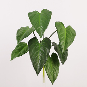 Hojas Artificiales de Taro, Planta Artificial de PVC de Alta Simulación, Decoración de Pared con 7 Cabezas de Anturio, Decoración Interior - Product Image 2