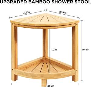 Asiento <span class=keywords><strong>de</strong></span> Banco <span class=keywords><strong>de</strong></span> <span class=keywords><strong>ducha</strong></span> <span class=keywords><strong>de</strong></span> esquina <span class=keywords><strong>de</strong></span> 2 niveles, taburete impermeable para baño, patas <span class=keywords><strong>de</strong></span> afeitado, silla <span class=keywords><strong>de</strong></span> baño <span class=keywords><strong>de</strong></span> bambú con jabonera y ganchos adicionales - Product Image 6