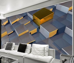 Huanzhai — papier peint géométrique en trois dimensions, revêtement mural 3D motif plaid, style nordique et minimaliste, style industriel, rétro - Product Image 6
