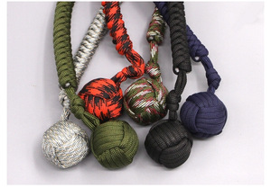 Llavero esférico de autodefensa al aire libre, cuerda de paracaídas tejida a mano, llavero con puño de mono, venta al por mayor - Product Image 5