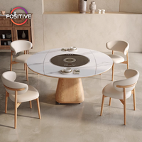 Modern Style Nesting Food Warmer Teller Kreativer runder ausziehbarer Esstisch Esszimmer Minimalisti scher High-End-Küchentisch