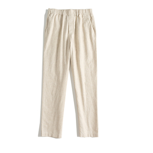 <span class=keywords><strong>Pantaloni</strong></span> in <span class=keywords><strong>Lino</strong></span> da Uomo Taglie Forti, Vita Elastica, Gamba Dritta, in Cotone e <span class=keywords><strong>Lino</strong></span>, Tinta Unita, Casual, Personalizzabili - Product Image 1