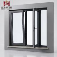 Fenêtre à battant en aluminium à rupture de pont thermique, économie d'énergie, coupe-vent, pour la construction de maisons et d'appartements (vente en gros)