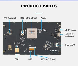 Đá 10.1 inch 1024x600 RGB giao diện 600nits TFT LCD module hiển thị với điện trở cảm ứng điện dung màn hình - Product Image 2