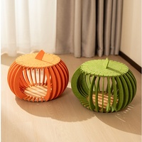 Lit de chat amusant en forme de citrouille pour chats d'intérieur couvert maison grotte refuge mignon Condo moderne pour petit animal de compagnie grand chaton Kitty