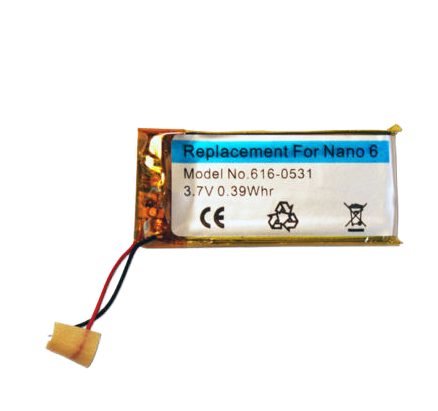 3.7V Rechargeable Li-ion Battery 616-0531 330mAh for Nano 6th Gen 8GB/16GB in Stock