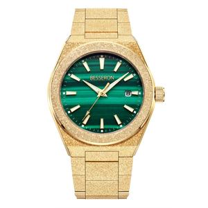 Reloj Mecánico de Lujo con Esfera de Malaquita, Personalizable con su Logotipo, Esmerilado, con Caja Trasera de Esqueleto Automático para Hombre - Product Image 2