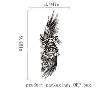 Pegatinas de tatuajes temporales no reflectantes inspiradas en jugos de hierbas, ecológicas, de papel, para antebrazo/brazo completo de hombre, venta al por mayor transfronteriza