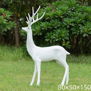 Escultura de Arte Animal de Ciervo con Manchas Blancas de Resina Hecha a Mano, Tamaño Real, para Decoración de Exteriores, Salón, Hotel, Jardín - Product Image 2