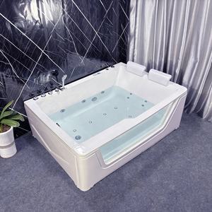 Vente directe usine : Baignoire balnéo autoportante de luxe rose et blanche, avec 2 coussins, pour bain à bulles et massage - Product Image 3