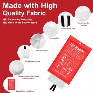 Coperta antincendio Anti-emergenza personalizzata in fibra di vetro 1*1M casa cucina ignifuga ritardante produttore di coperte - Product Image 4