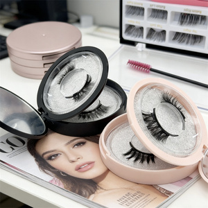 Nuevas <span class=keywords><strong>pestañas</strong></span> <span class=keywords><strong>postizas</strong></span> magnéticas cuánticas, sin <span class=keywords><strong>pegamento</strong></span>, sin delineador, hechas a mano, de pelo sintético, libres de crueldad animal, reutilizables, <span class=keywords><strong>con</strong></span> banda suave. - Product Image 3