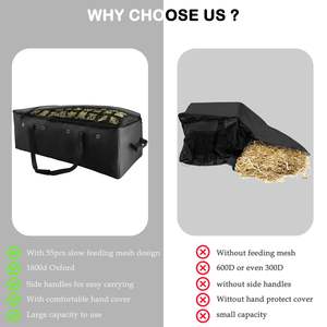 Échantillon gratuit Sac à foin suspendu pour lapin Toile épaisse de haute qualité Double tressage Lanière épaisse et plus large Sac de rangement pour aliments - Product Image 5