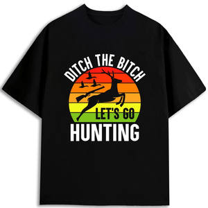 Camiseta de Caza para Hombre, 180 g/m², 100 % Algodón, Cuello Redondo, Manga Corta, Estampado, Antiencogimiento, Hecha en EE. UU. - Product Image 1