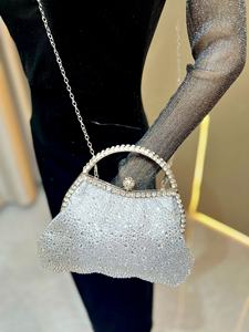 Bolso de Noche con Pedrería Brillante 2026 <span class=keywords><strong>para</strong></span> Mujer, Cartera de Lentejuelas Brillantes con Cadena <span class=keywords><strong>para</strong></span> Hombro, Bolso de Boda con Asa Dorada y Cuentas de Cristal - Product Image 3