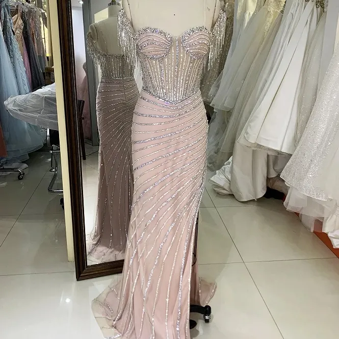 Nouvelle ligne de perles désossage 2024 robe de bal ajustée robe de soirée pour femme