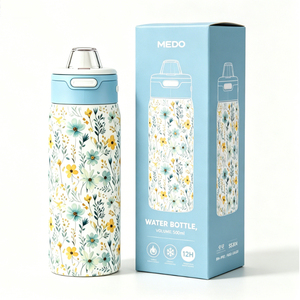 Gourde isotherme portable en acier inoxydable avec couvercle à ouverture rapide pour glace, double bec verseur et option paille, poignée de transport discrète - Product Image 1