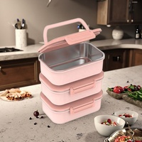 Lonchera Bento de Acero Inoxidable 304 con Múltiples Compartimentos Sellados para Mantener la Comida Fresca, Contenedor de Almuerzo para Niños, Estudiantes y Cantina