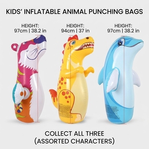 Bolsa de Boxeo Inflable 3D de PVC con Diseño Aleatorio de Tigre/Dinosaurio/Delfín, 8x6x2 Pulgadas, Paquete Individual, Juguete Interactivo Divertido - Product Image 3