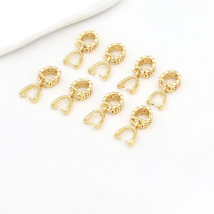 14k gold-plated, color-preserving copper coin clasp pendant, melon seed clasp, necklace clasp, earring beaded <b>clip</b> DIY - Product Image 5