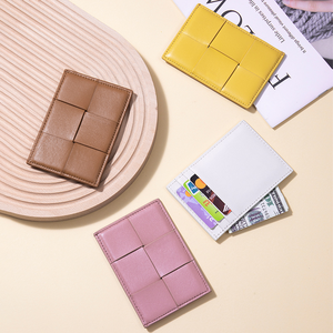 Squisito di alta qualità Custom in vera pelle da <span class=keywords><strong>uomo</strong></span> e da donna in morbida pelle di pecora tessuto borsa Design <span class=keywords><strong>porta</strong></span> carte di lusso alla moda - Product Image 1