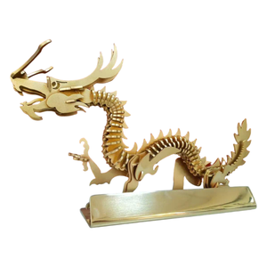 Figurine de dragon du zodiaque en métal poli 3D gravée - Jouet pour adultes, cadeau de remise de diplôme pour les collectionneurs d'art - Product Image 3