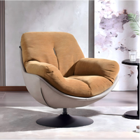 Fauteuil pivotant de luxe léger en cuir italien, style moderne, pour appartement, idéal pour la détente