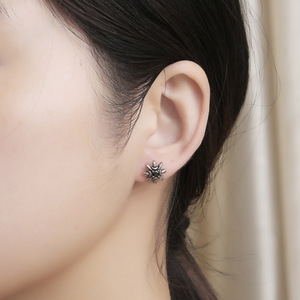 <b>Titanium</b> Steel Flower <b>Stud</b> Earrings With Zirconia For Women Party Jewelry CF140 - Product Image 4