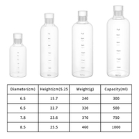 Gobelet en verre gradué résistant à la chaleur 500 ml, transparent, nouvelle bouteille en verre grande capacité avec couvercle, gobelet à boisson