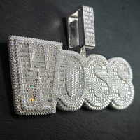 Bijoux fins personnalisés en moissanite couleur D, style hip-hop, testeur de diamant GRA, argent 925, pendentif en forme de lettre baguette pour homme