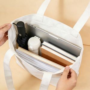 Wholesale Eco-Friendly Cotton Canvas Tote Bag Full-Color Letter Printed Reusable Shopping Bags - Product Image 2
