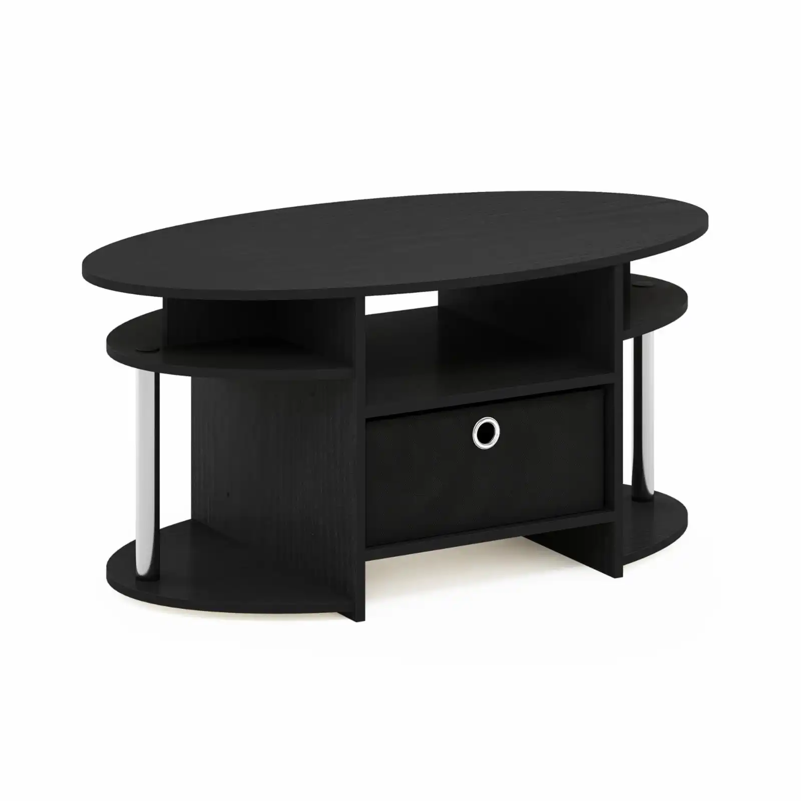 Wholesale Private Label tv stand Modern Coffee Table,JAYA Simple design Oval coffee table with trash can, stainless steel pipe
