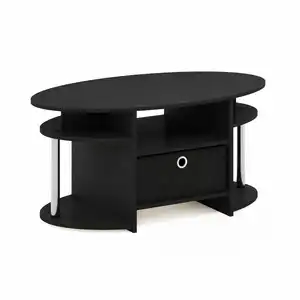 Wholesale Private Label tv stand Modern Coffee Table,JAYA Simple design Oval coffee table with trash can, stainless steel pipe