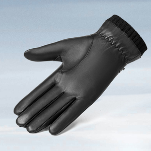 Gants en <span class=keywords><strong>cuir</strong></span> PU imperméables et doublés polaire épais pour hommes, idéaux pour le cyclisme et la conduite – Collection 2026, Vente Flash - Product Image 6